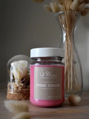 DSC_0147 pomme d'amour Bougie rose senteur Pomme d'amour de la marque Ôpic
