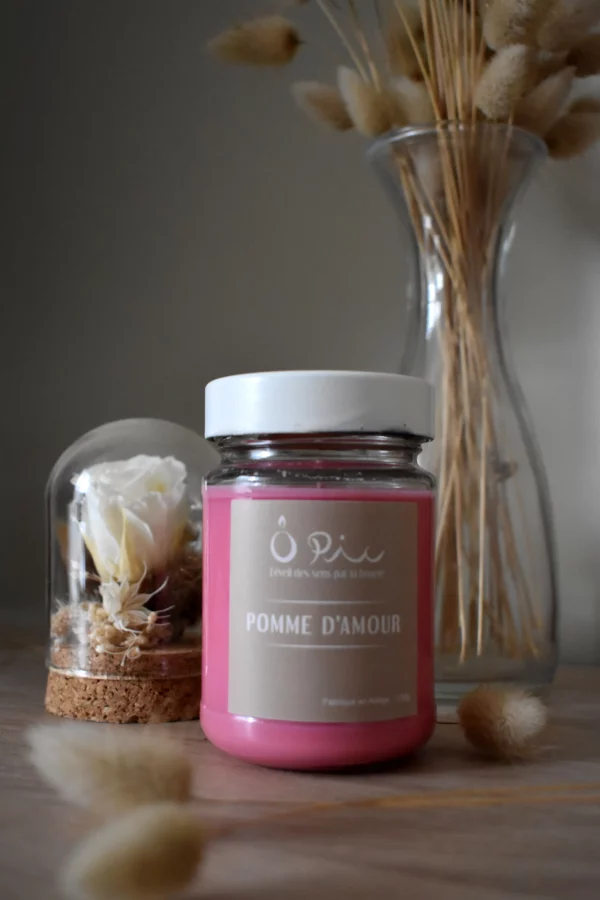 DSC_0147 pomme d'amour Bougie rose senteur Pomme d'amour de la marque Ôpic