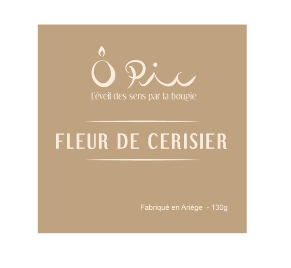 Opic_Senteurs_Fleur de cerisier étiquette bougie Opic_Senteurs_Fleur de cerisier