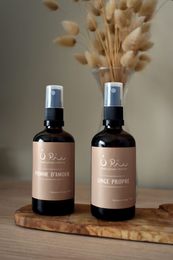 Brumes Pomme d'amour et Linge Propre Flacons de Brumes d'intérieur Pomme d'amour et Linge Propre de la marque Ôpic